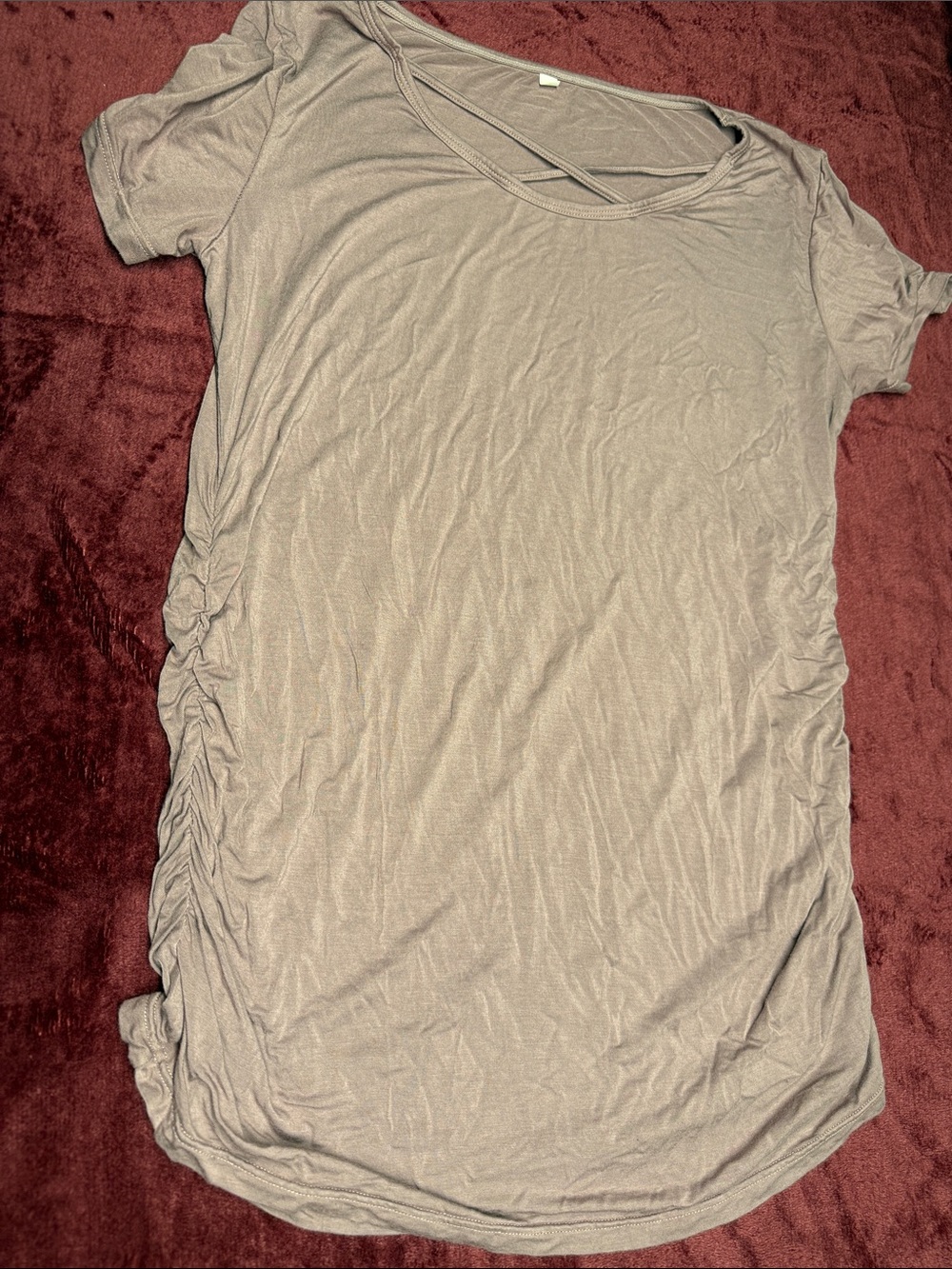 Casual Short Sleeve Ruched Side shirt in purple